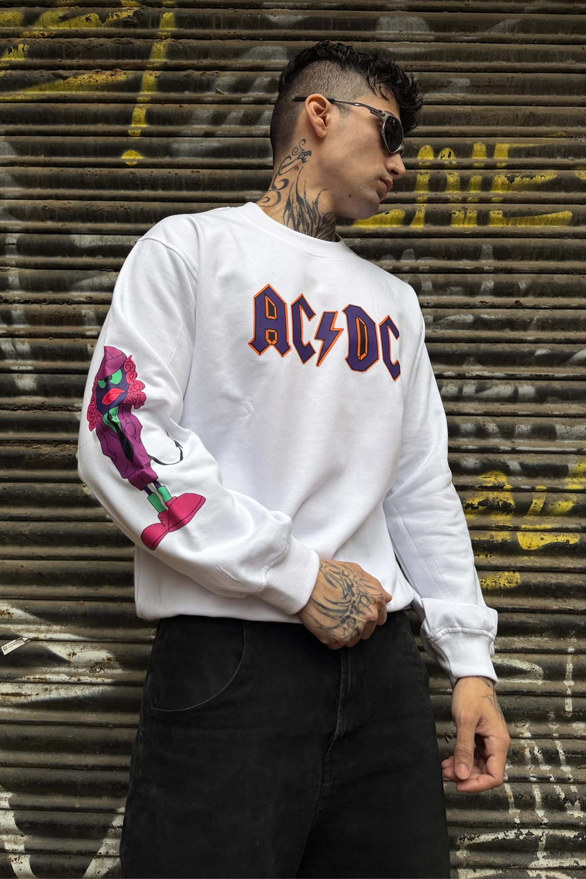 AC DC Designed Oversized Sweatshirt