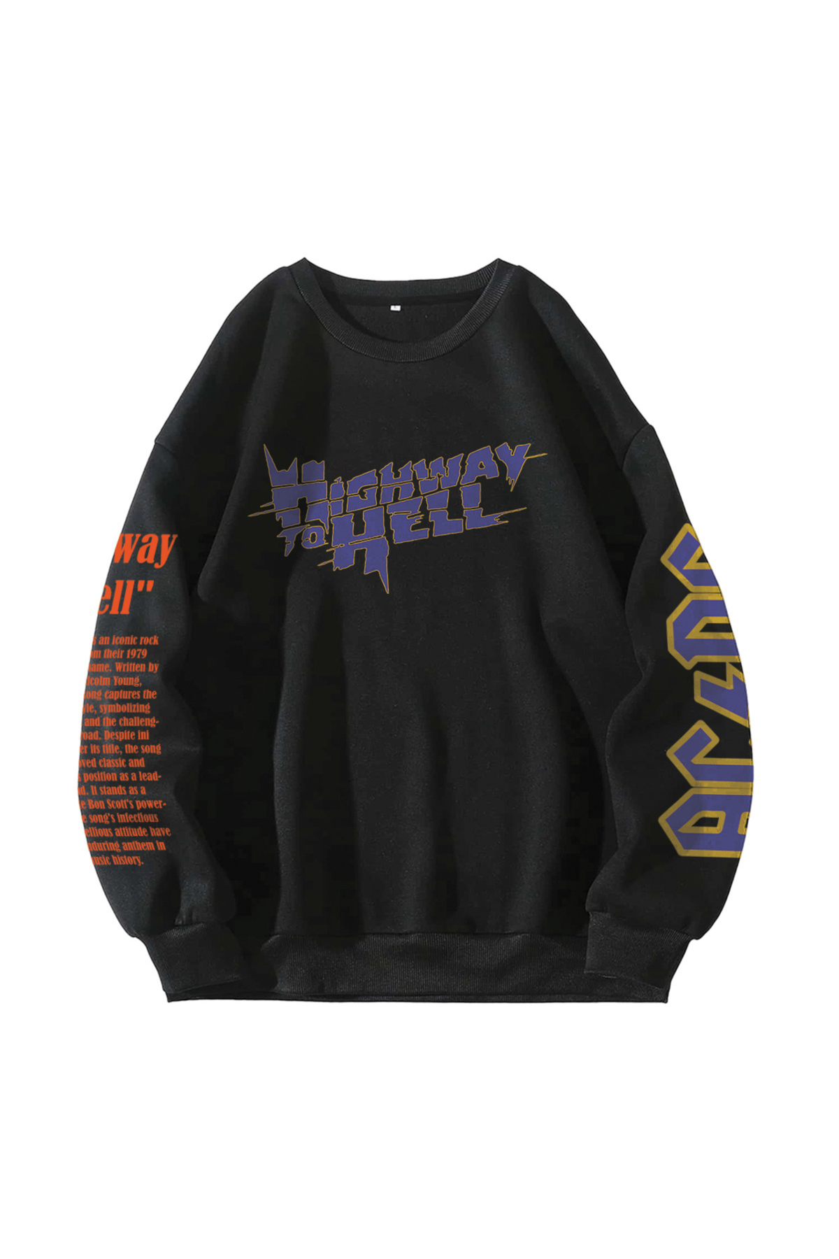 Highway To Hell Designed Oversized Sweatshirt