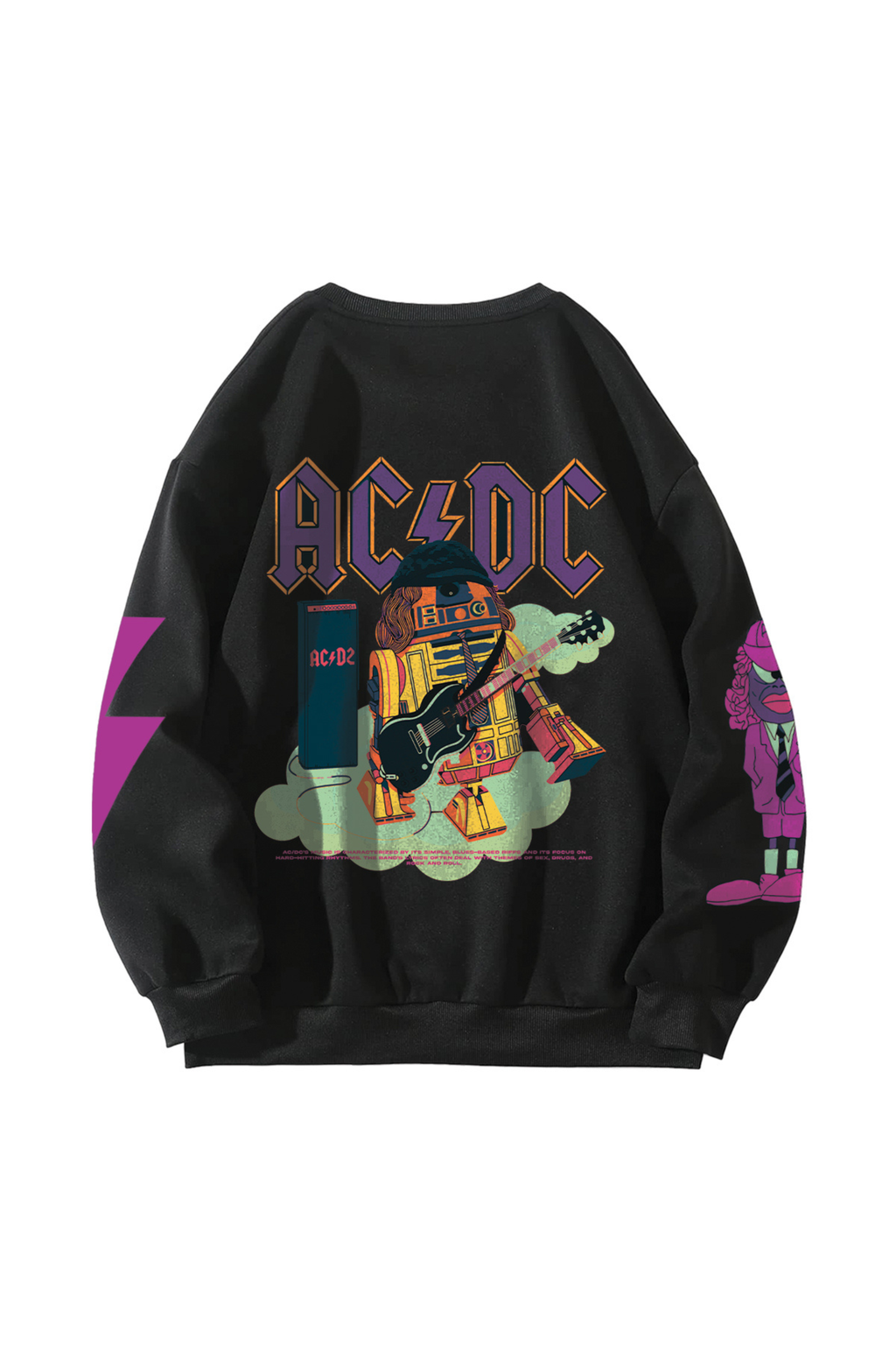 AC DC Designed Oversized Sweatshirt