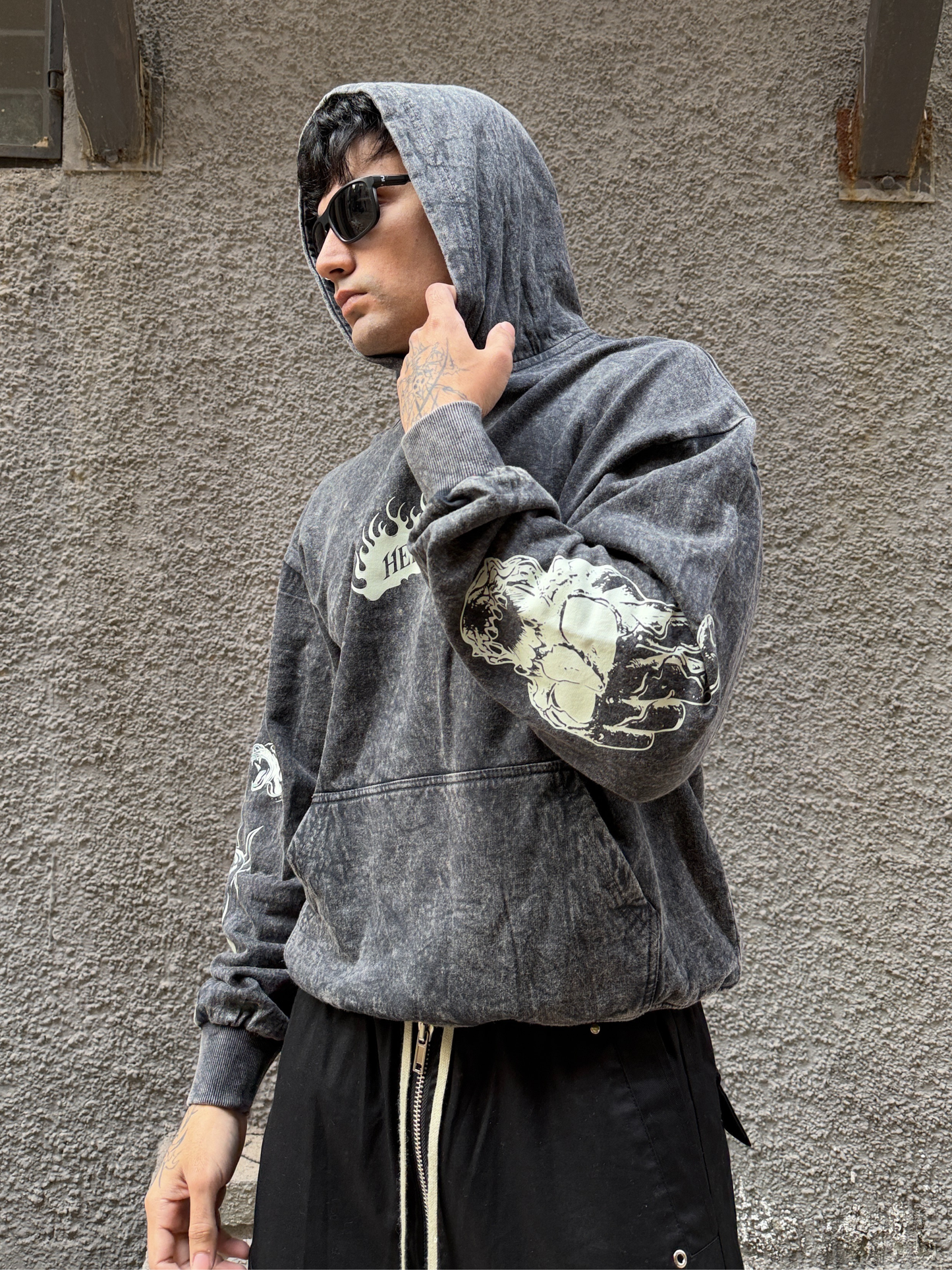 Hell Hounds Designed Oversized Hoodie