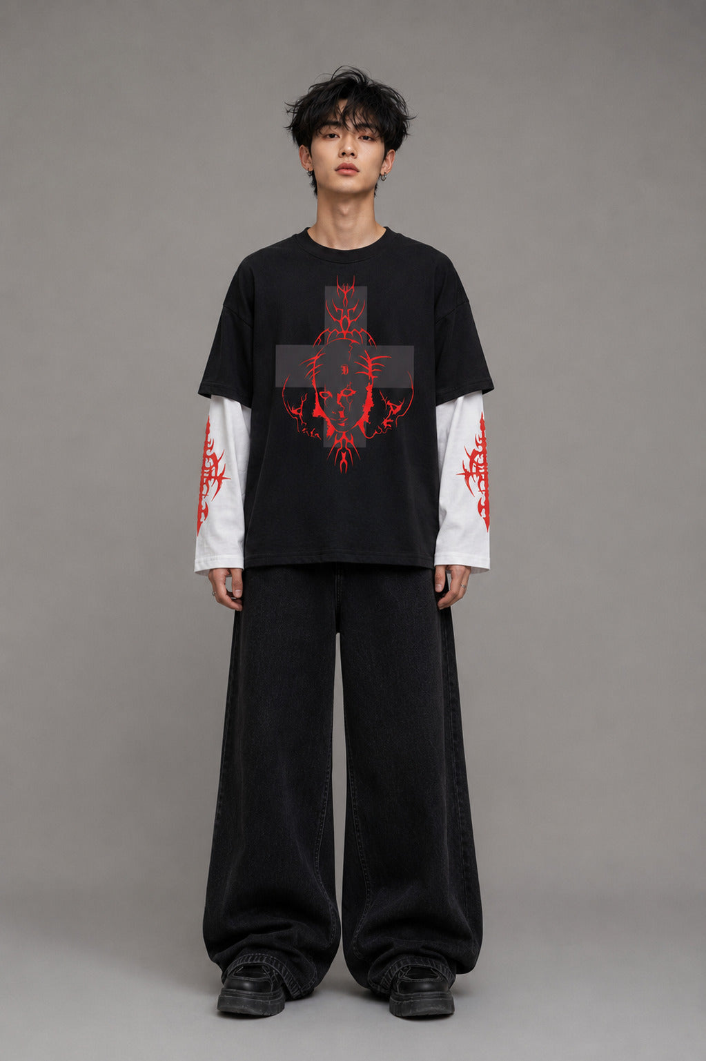 Blessed by Damage Designed Oversized Long Sleeve T-shirt