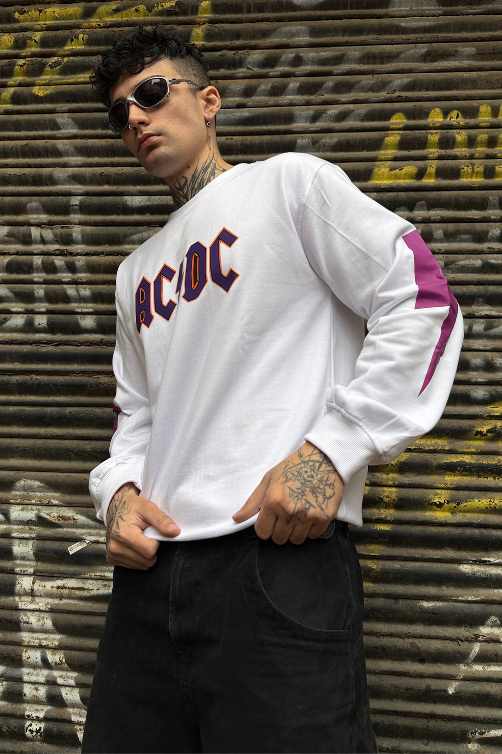 AC DC Designed Oversized Sweatshirt