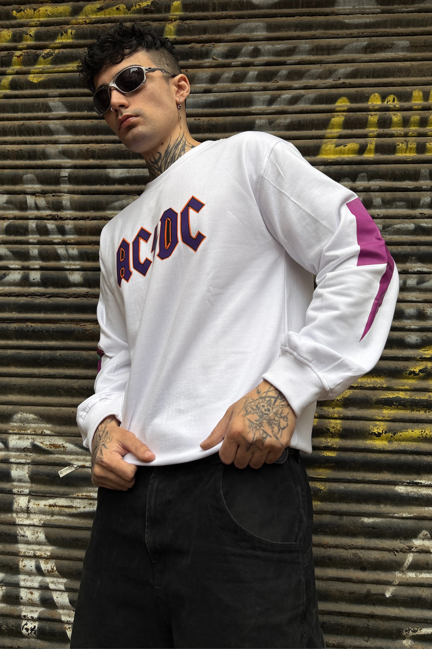 AC DC Designed Oversized Sweatshirt