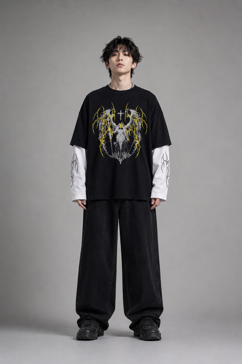 Ethereal Flame Angel LS Oversized Tee