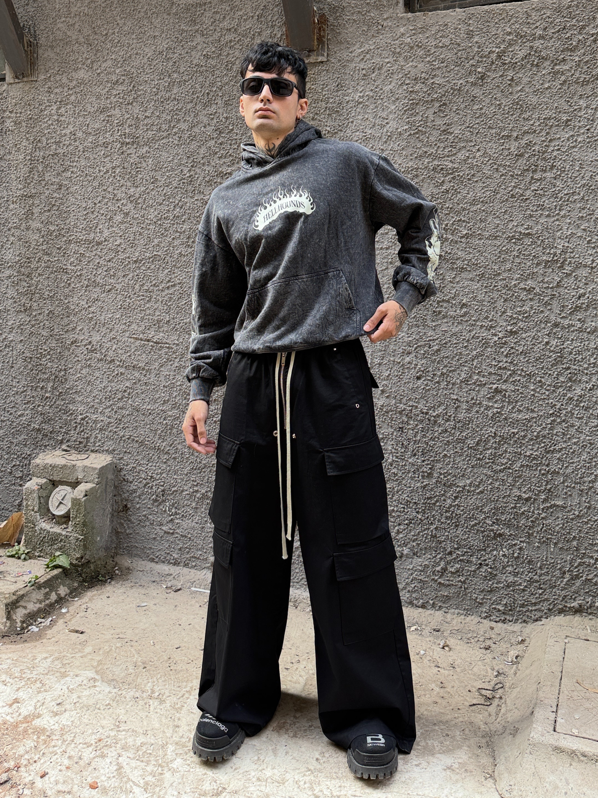Hell Hounds Designed Oversized Hoodie