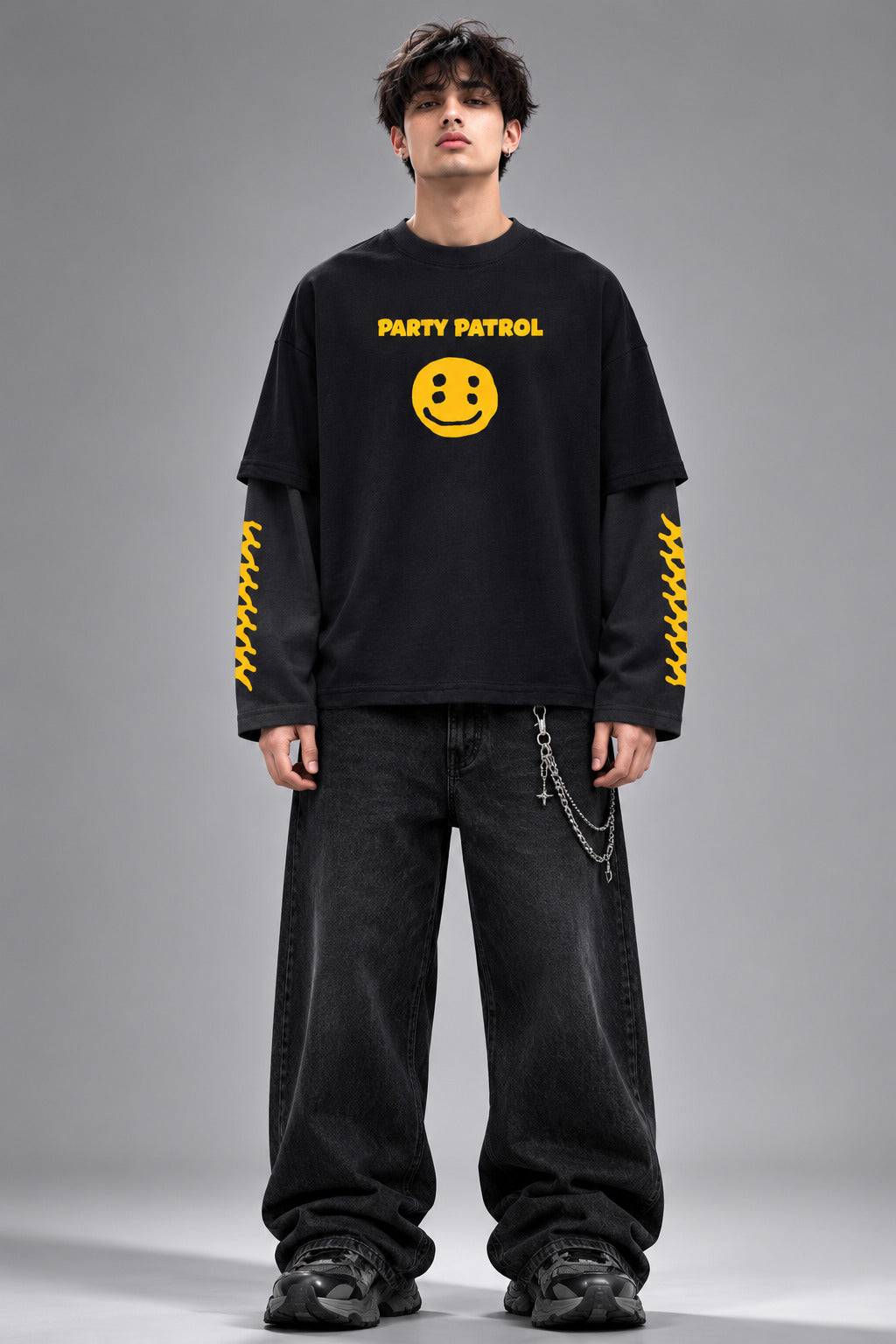 Party Patrol B&G LS Oversized Tee