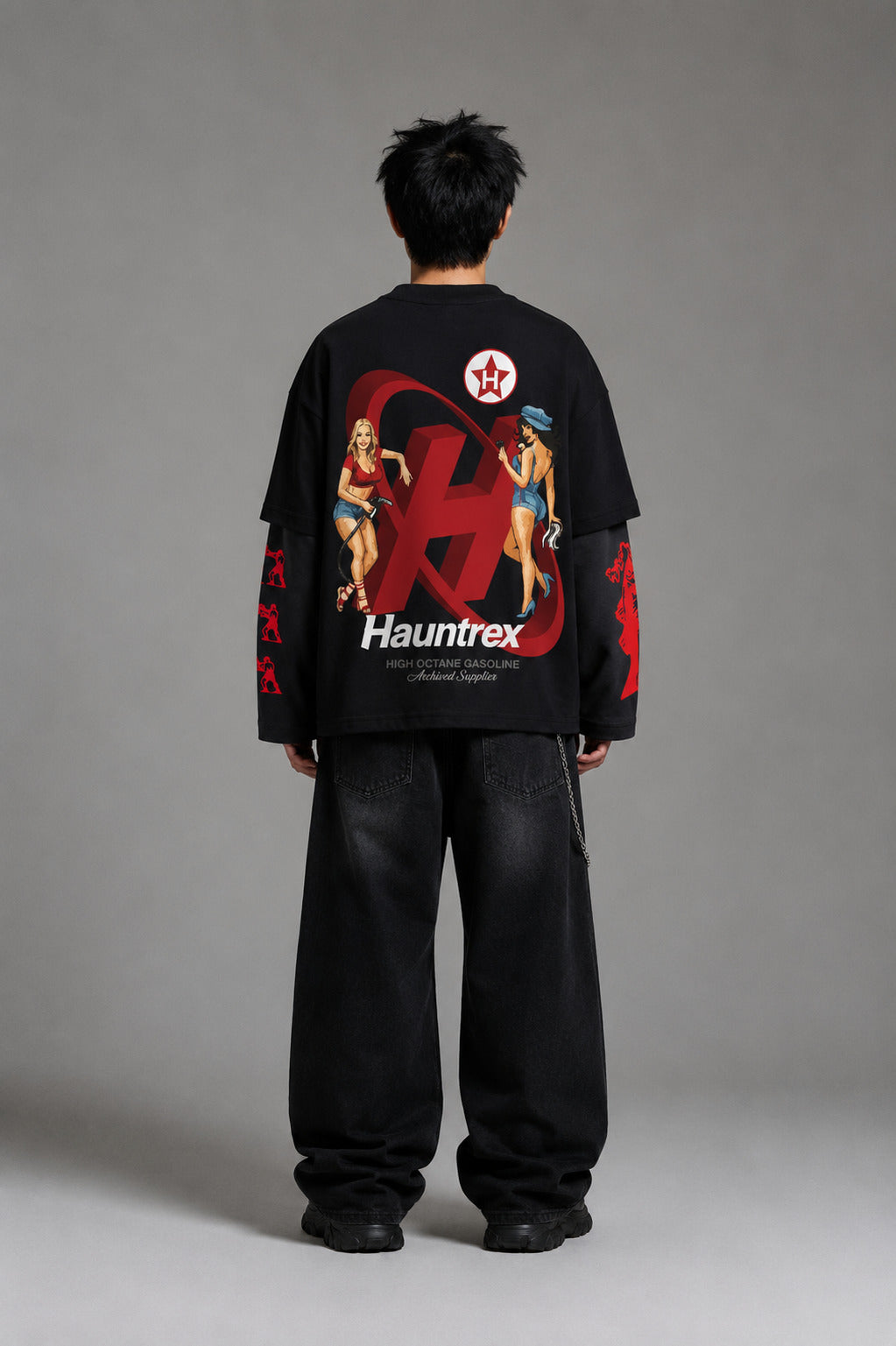 Hauntrex Gasoline B&G LS Oversized Tee