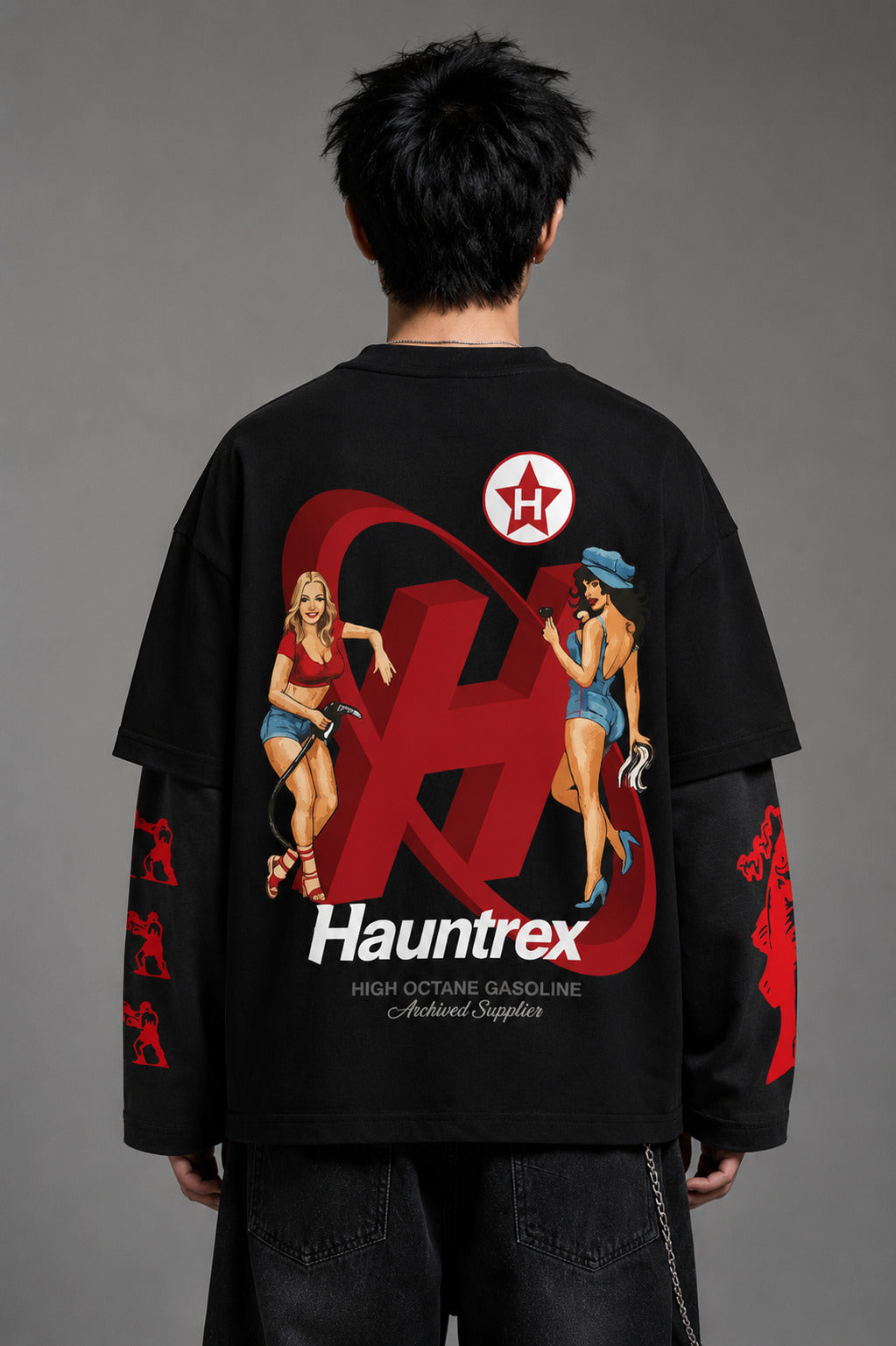 Hauntrex Gasoline B&G LS Oversized Tee