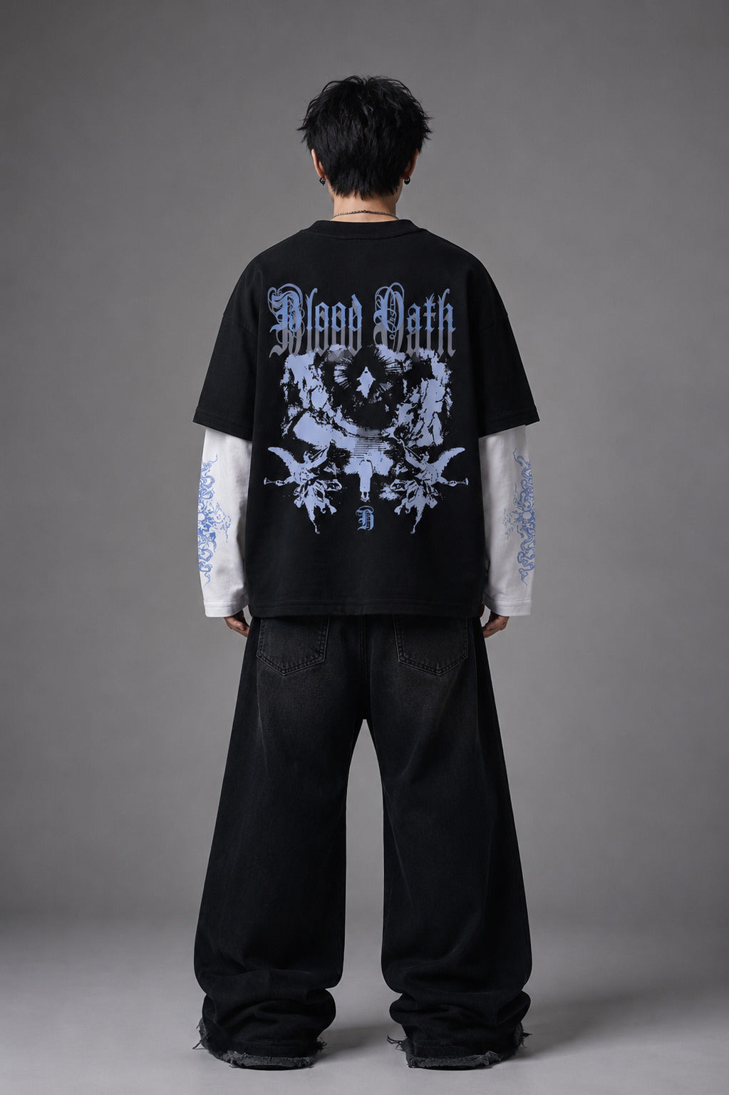 Blood Oath B&W LS Oversized Tee