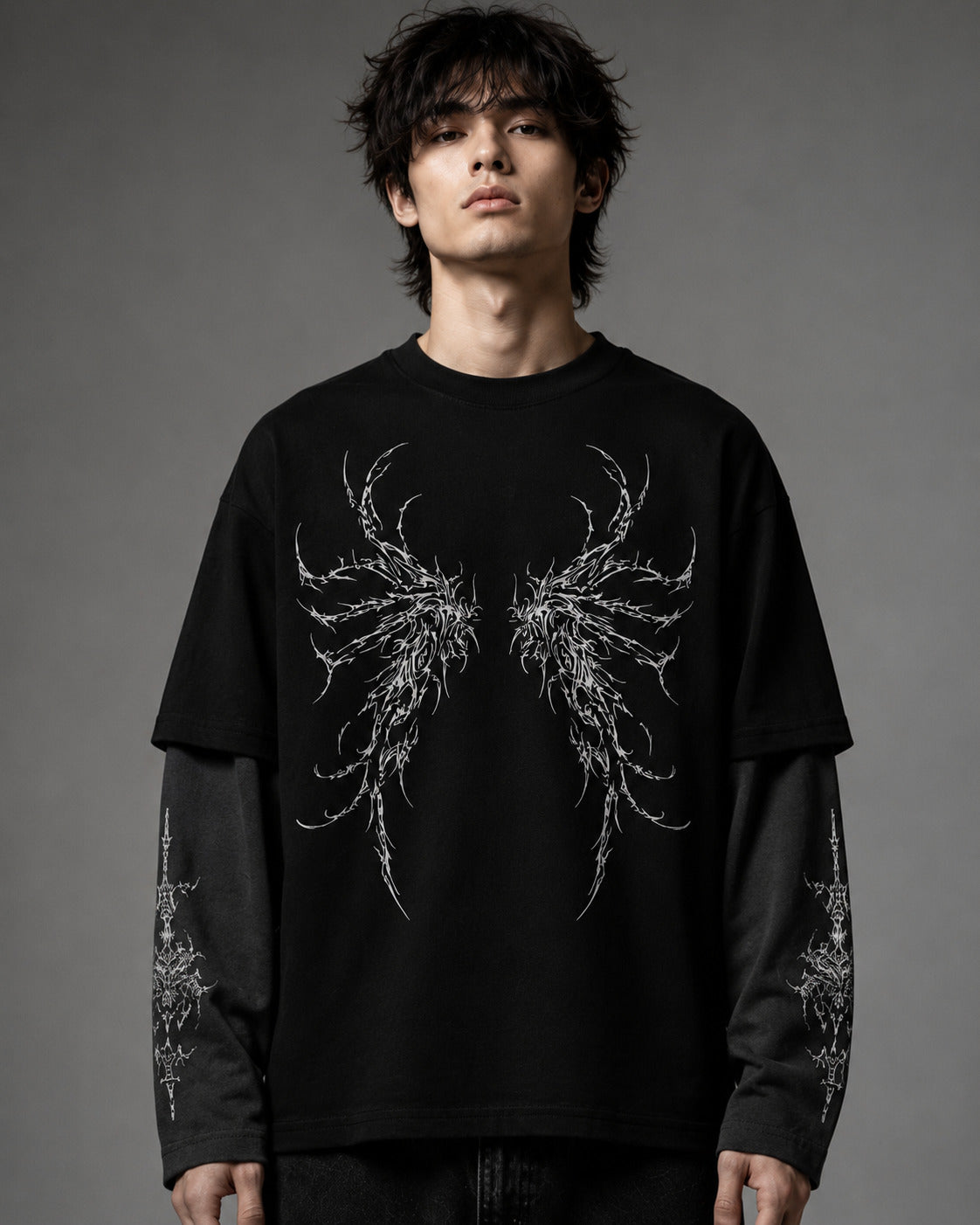 Runes in Progress Designed Oversized Long Sleeve T-shirt
