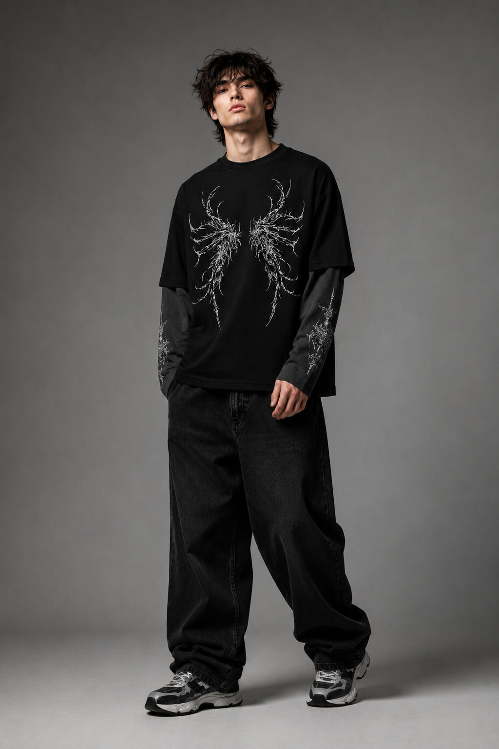 Runes in Progress Designed Oversized Long Sleeve T-shirt