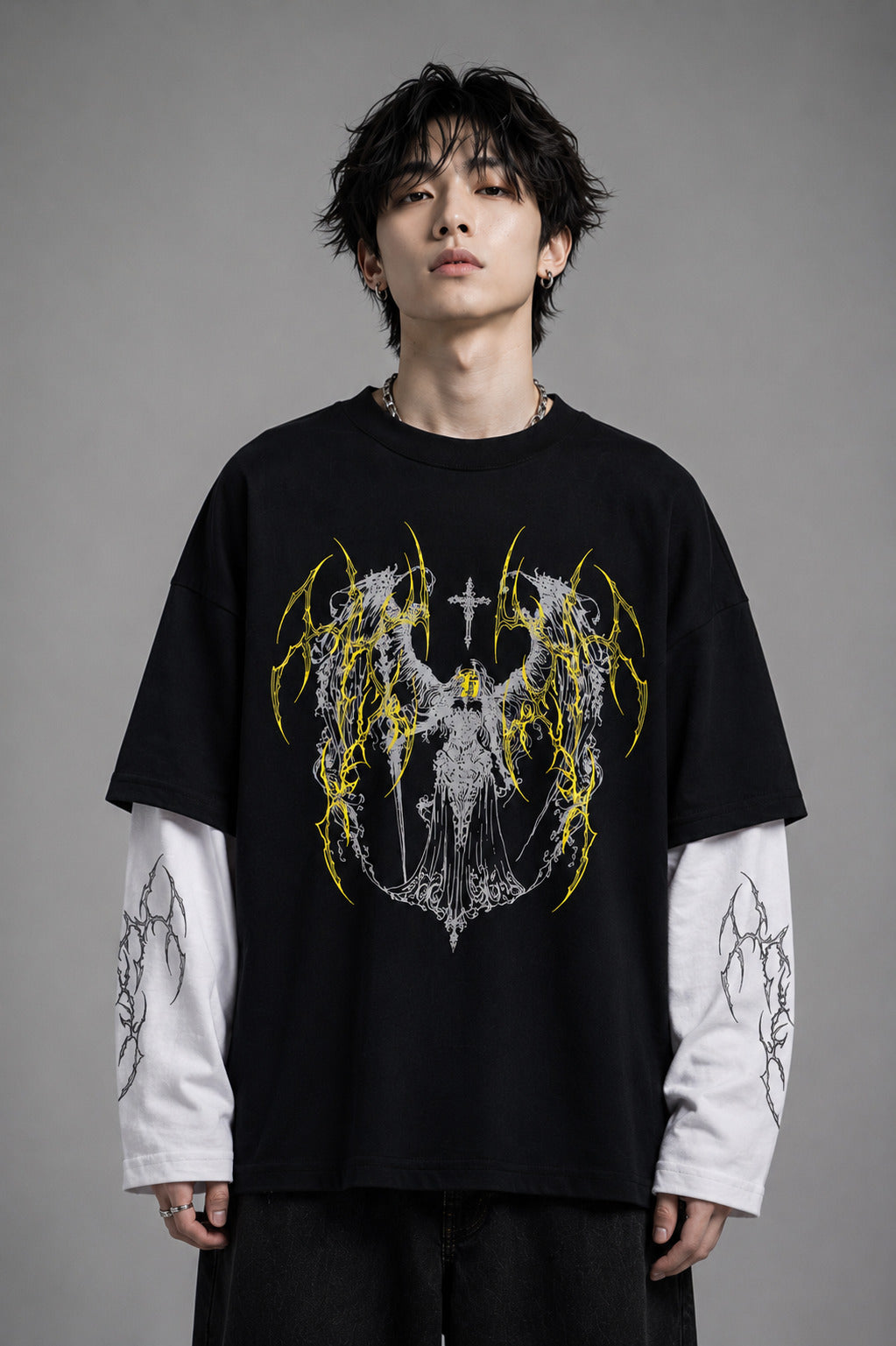Ethereal Flame Angel LS Oversized Tee