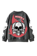 Skull Designed Oversized Sweatshirt