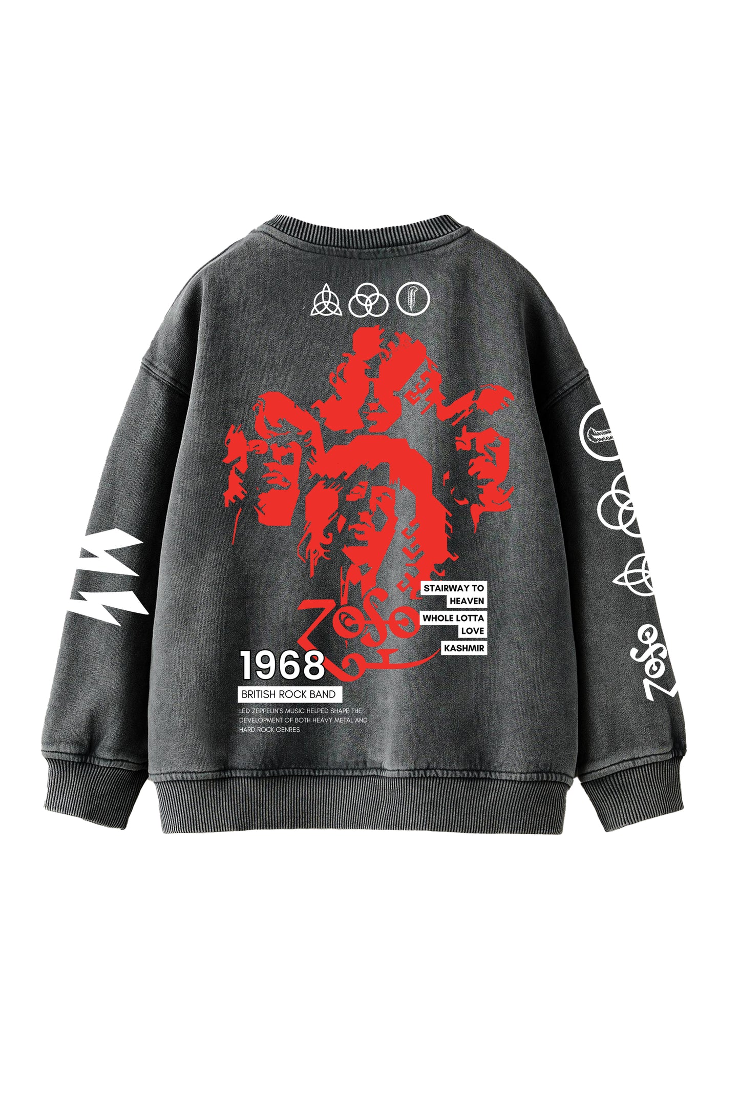 Led Zeppelin Designed Oversized Sweatshirt