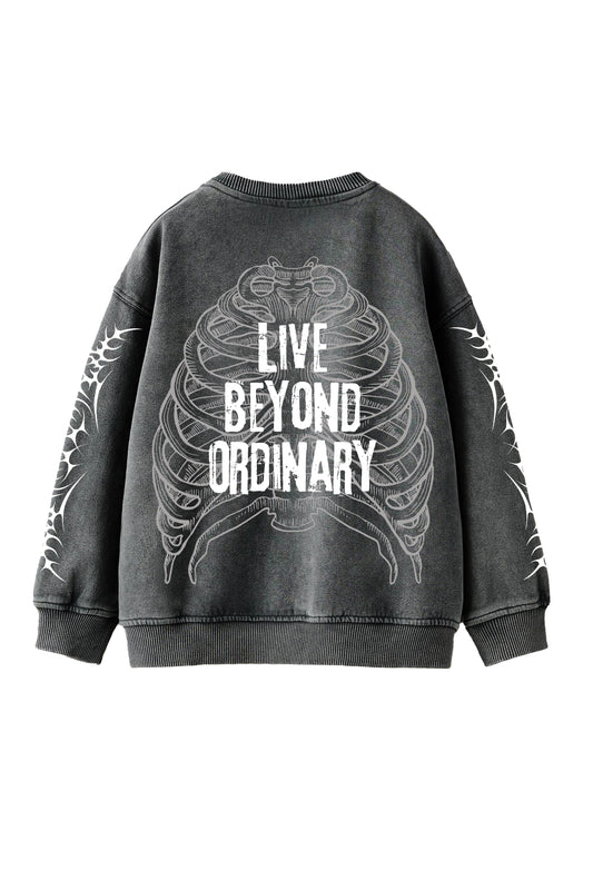 Live Beyond Ordinary Designed Oversized Sweatshirt