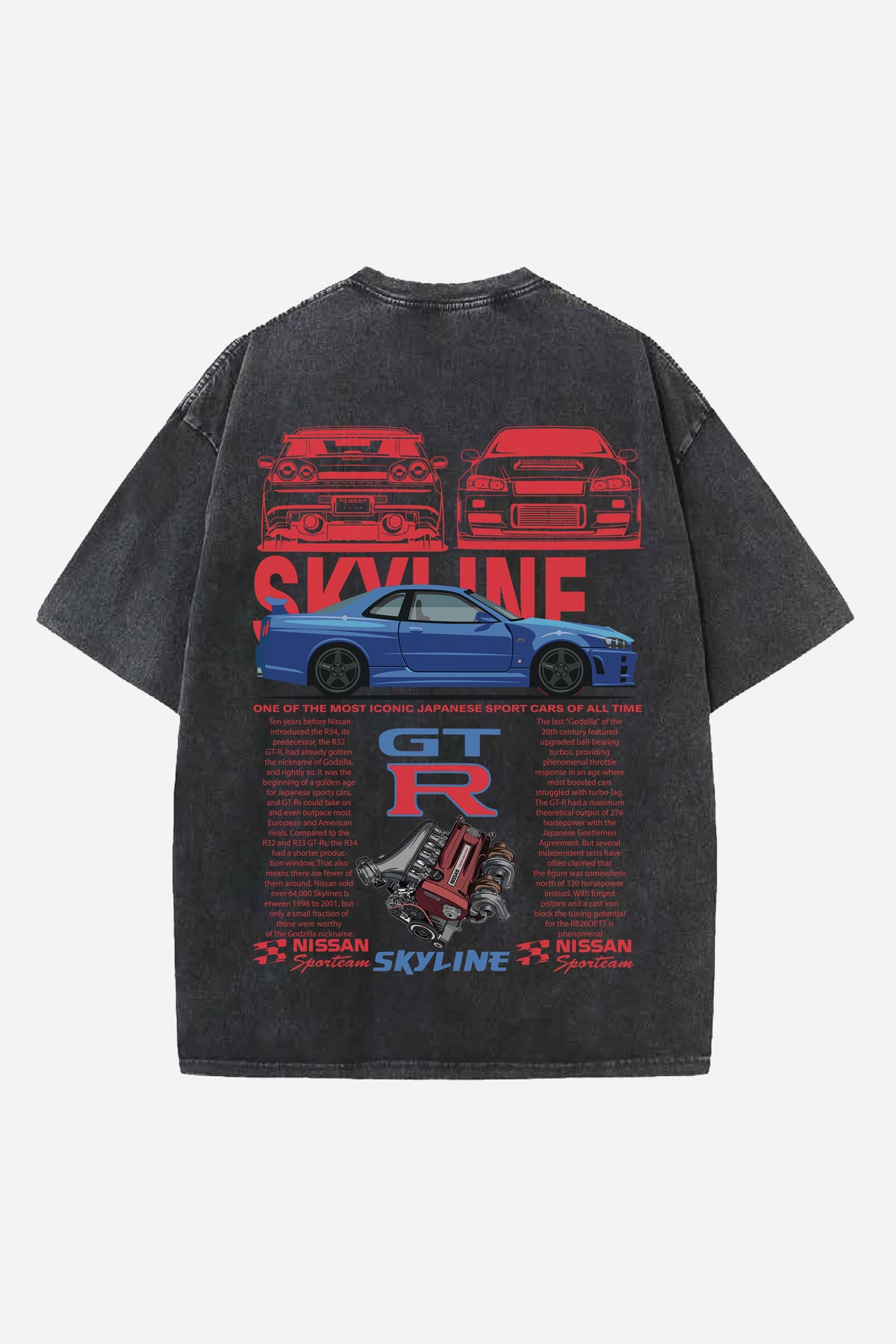 GTR Skyline Designed Vintage Oversized T-shirt – Hauntrex