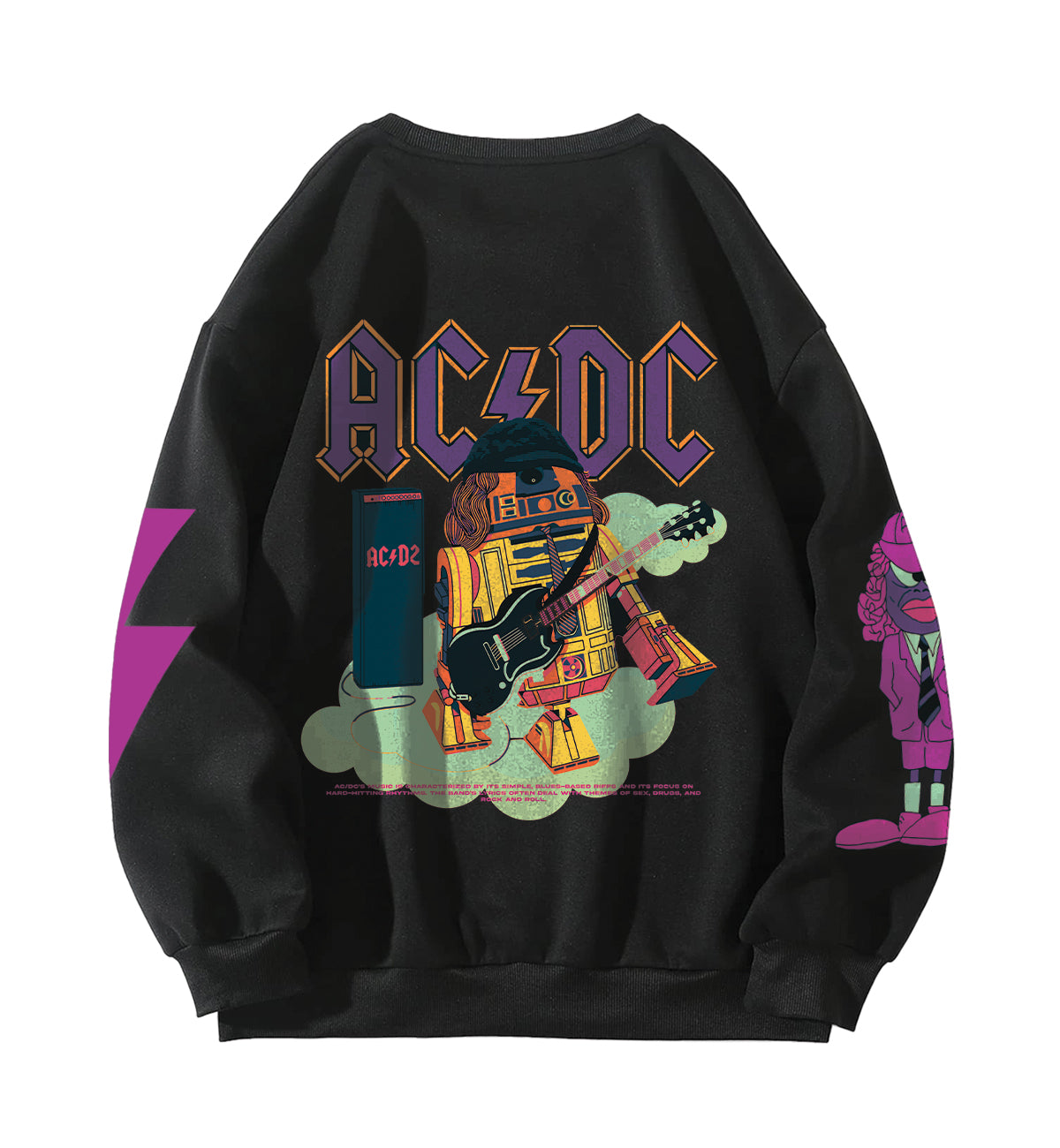 AC DC Designed Oversized Sweatshirt