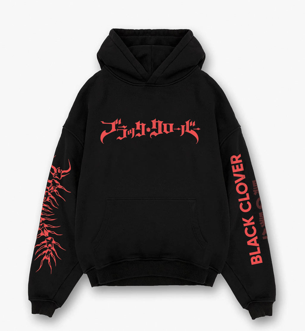 Black Clover Designed Oversized Hoodie