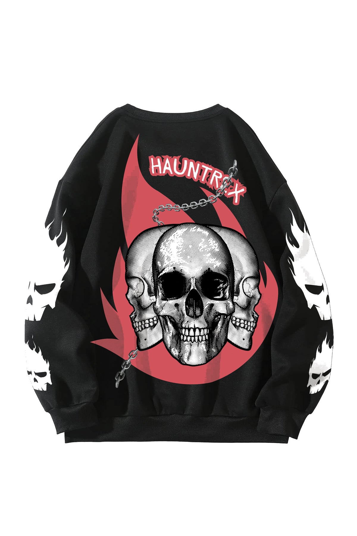 Skull Designed Oversized Sweatshirt