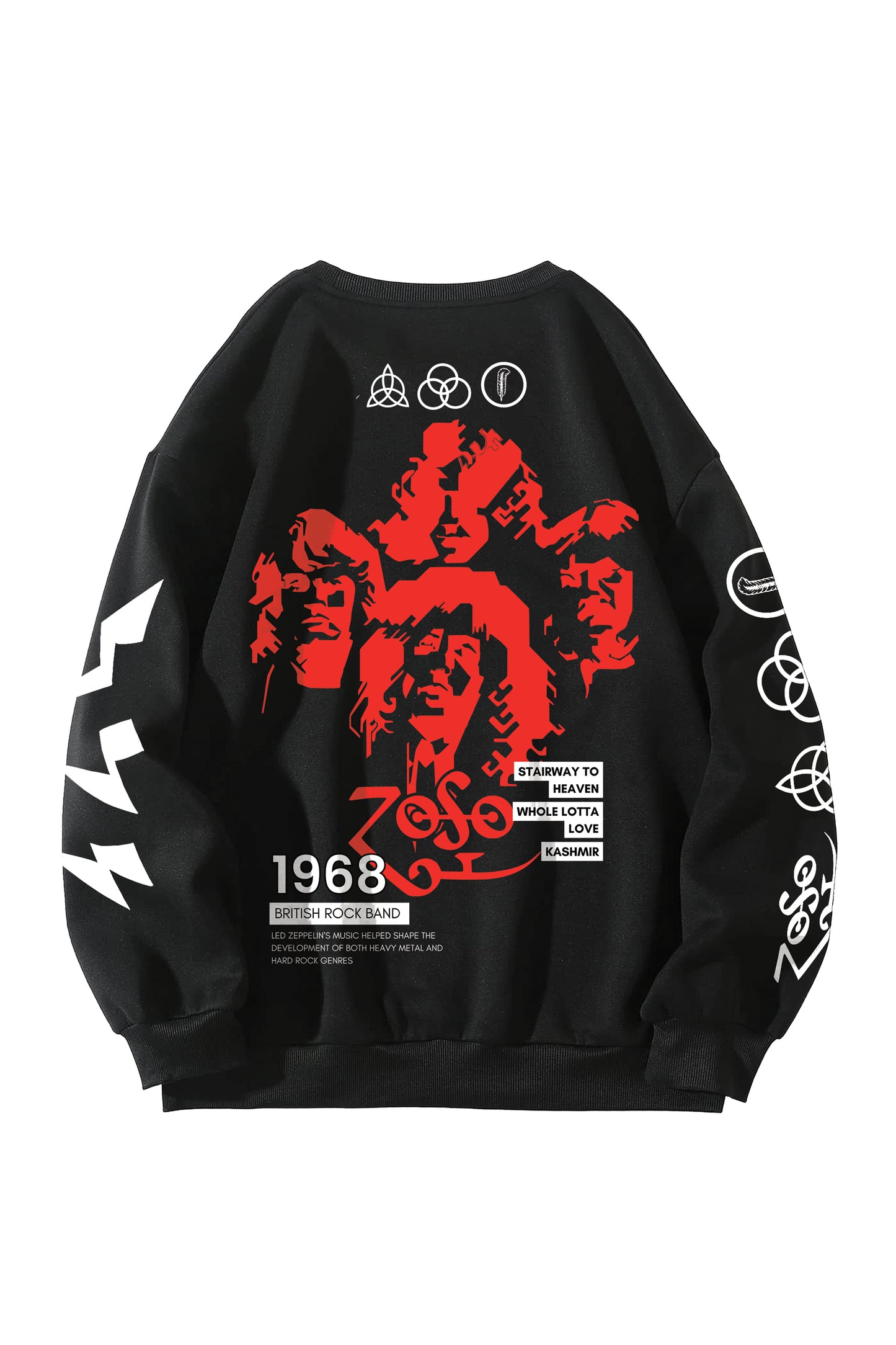 Led Zeppelin Designed Oversized Sweatshirt