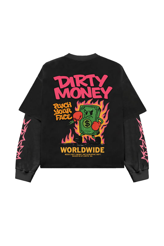 Dirty Money B&G LS Oversized Tee