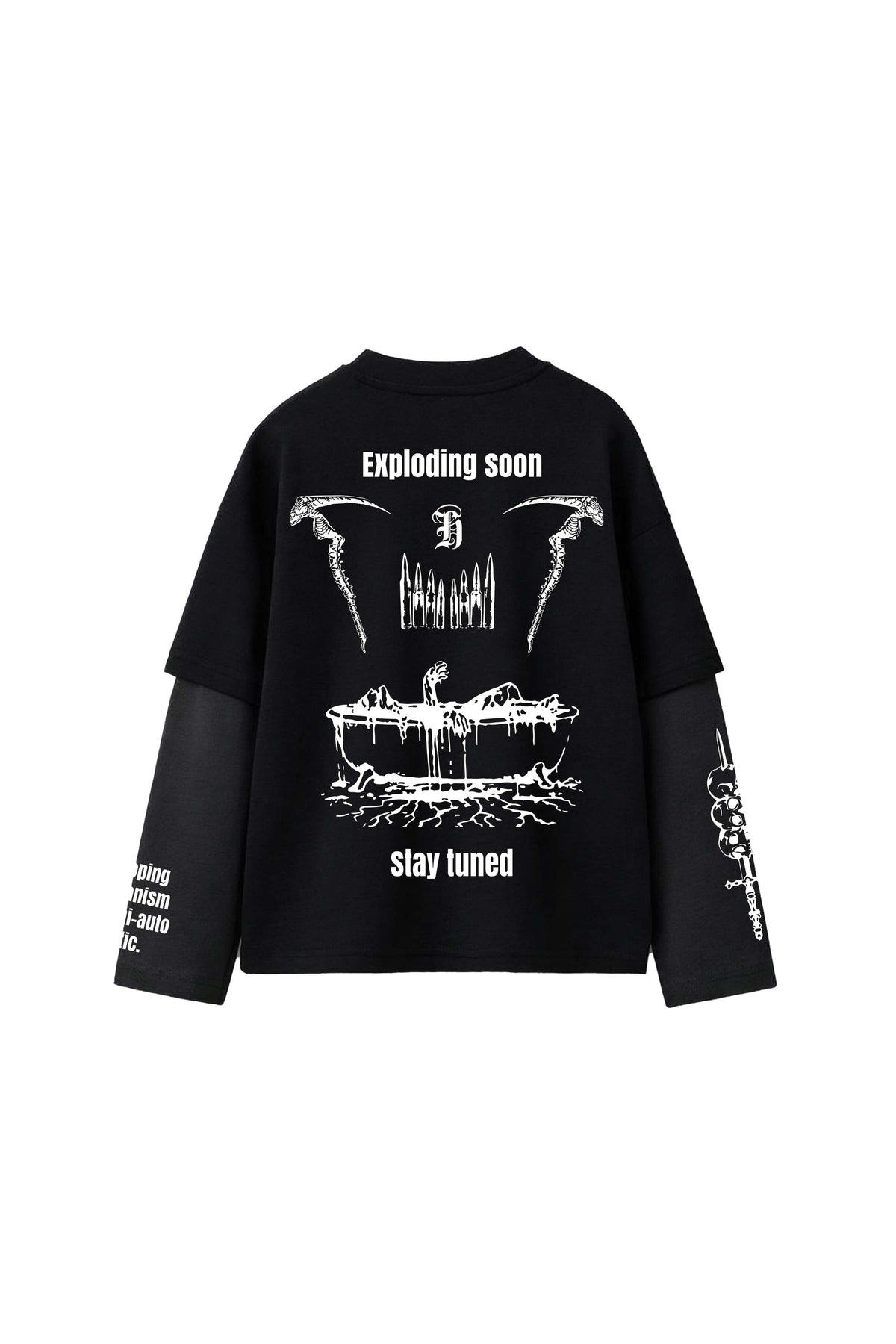 Semi - Automatic Designed Oversized Long Sleeve T-shirt