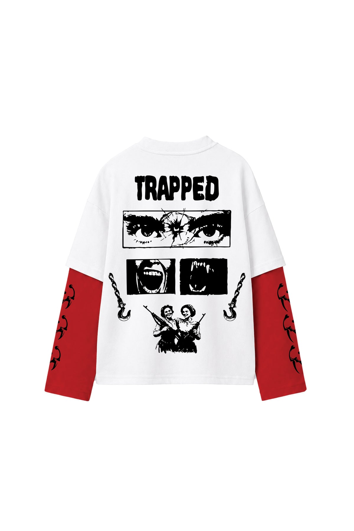 Trapped in shit m0ney Designed Oversized Long Sleeve T-shirt