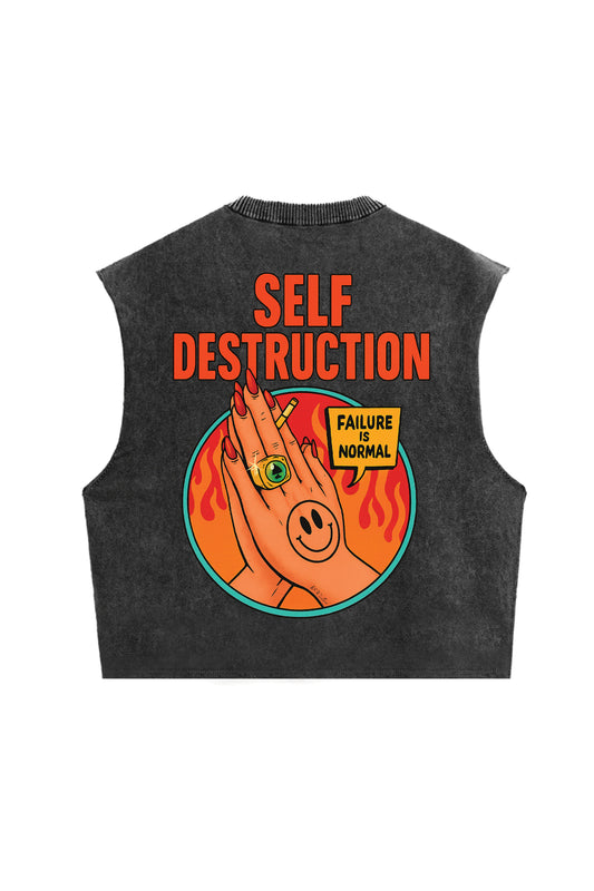 Self Destruction Designed Vintage Oversized Tank
