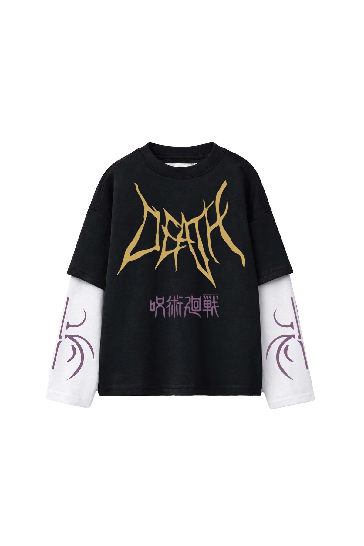 JJK Designed B&W Oversized Long Sleeve T-shirt