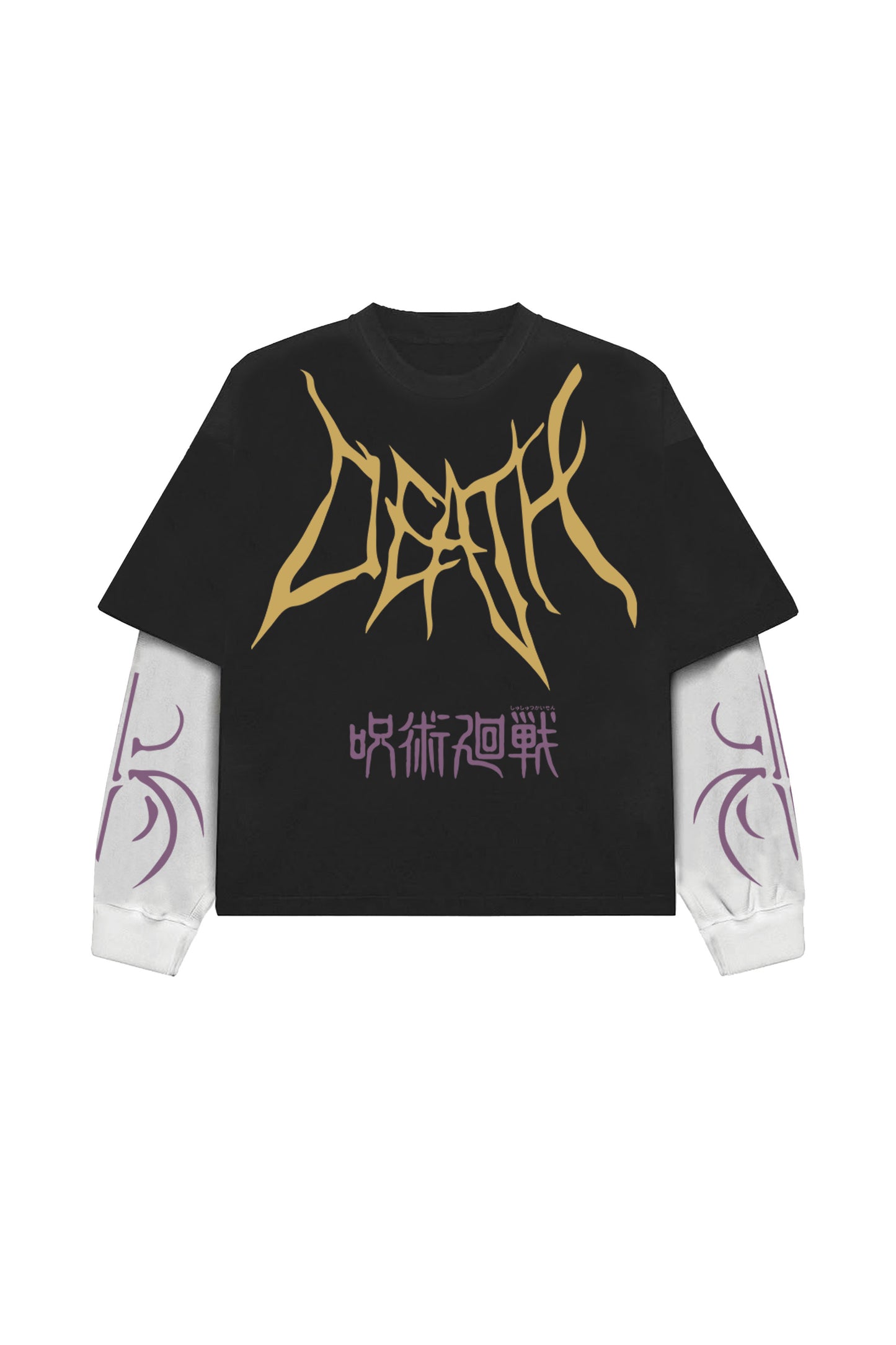 JJK Designed B&W Oversized Long Sleeve T-shirt