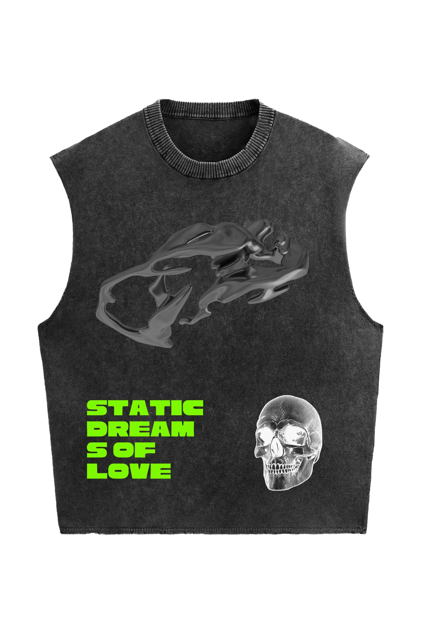 State Dreams Of Love Designed Vintage Oversized Vest