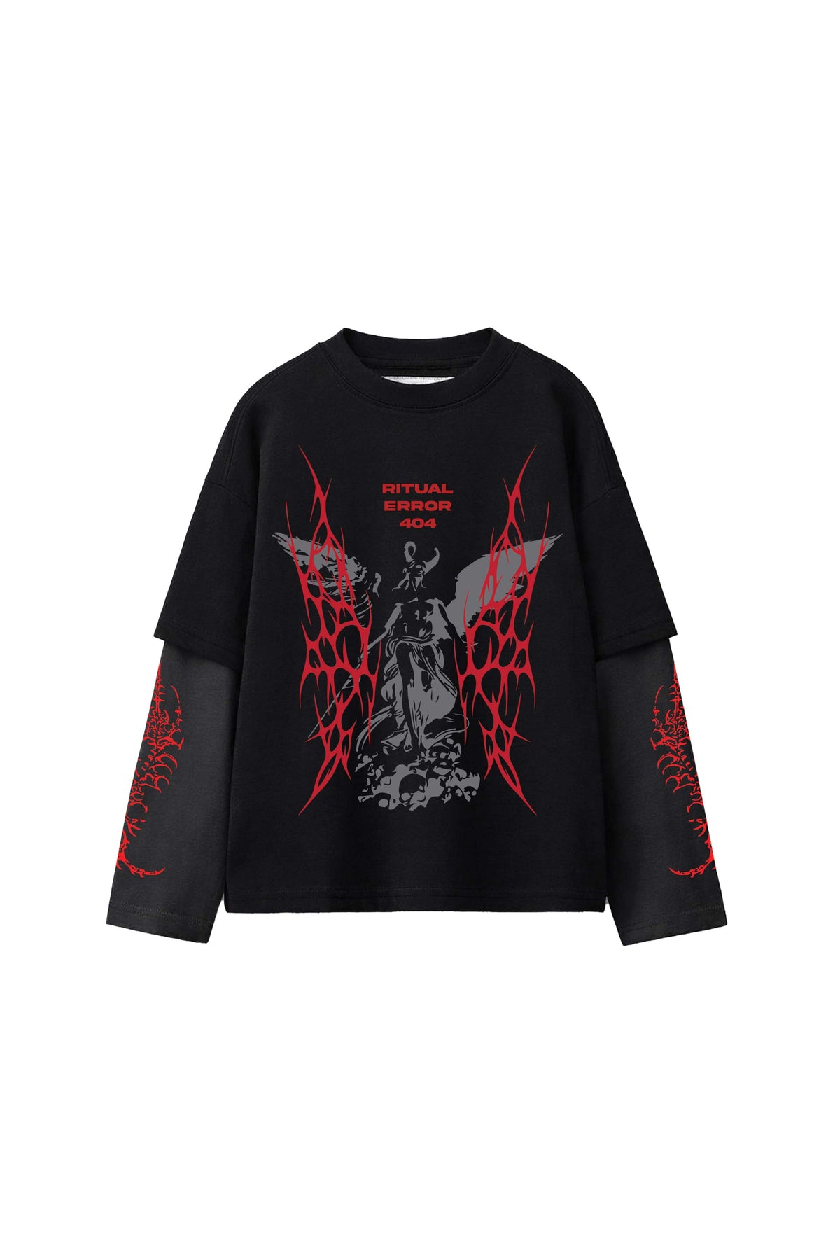 Ritual Error Designed Oversized Long Sleeve T-shirt