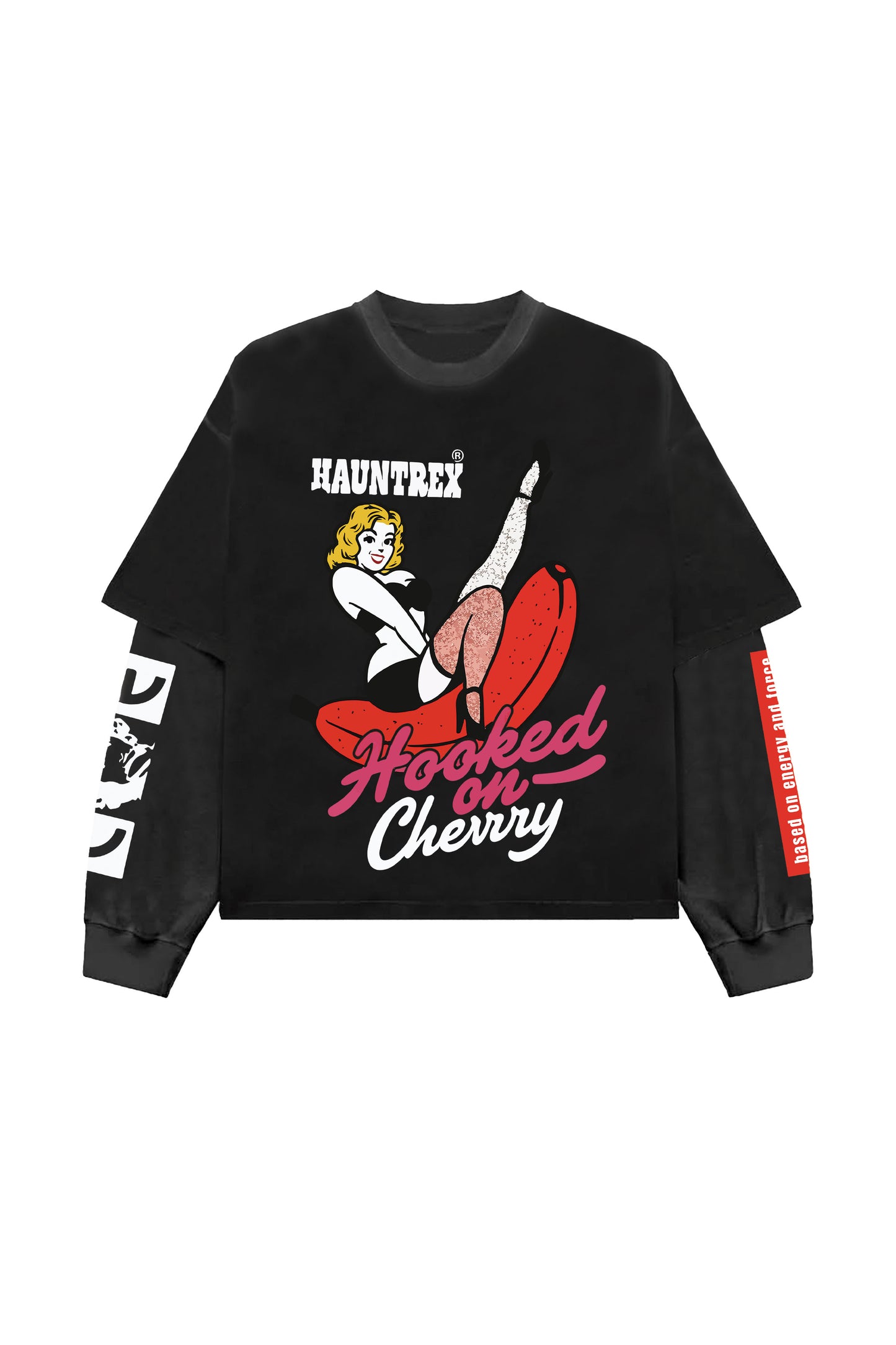 Hooked On Cherry B&G LS Oversized Tee