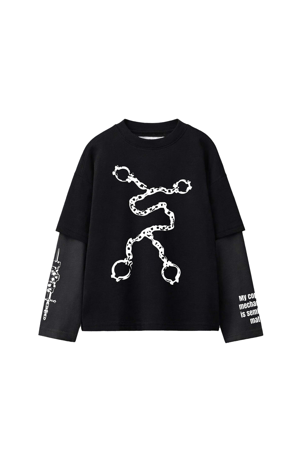 Semi - Automatic Designed Oversized Long Sleeve T-shirt
