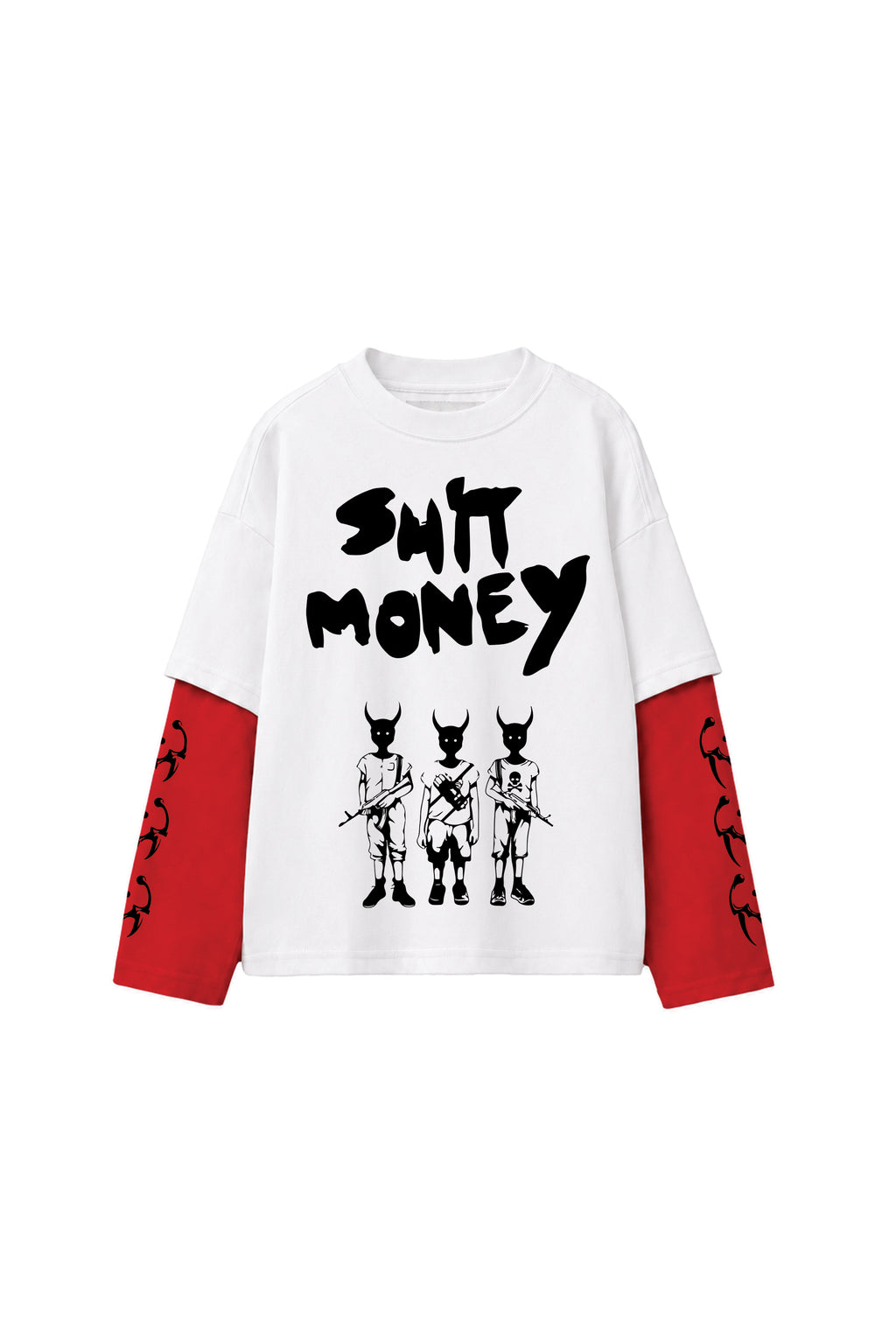 Trapped in shit m0ney Designed Oversized Long Sleeve T-shirt