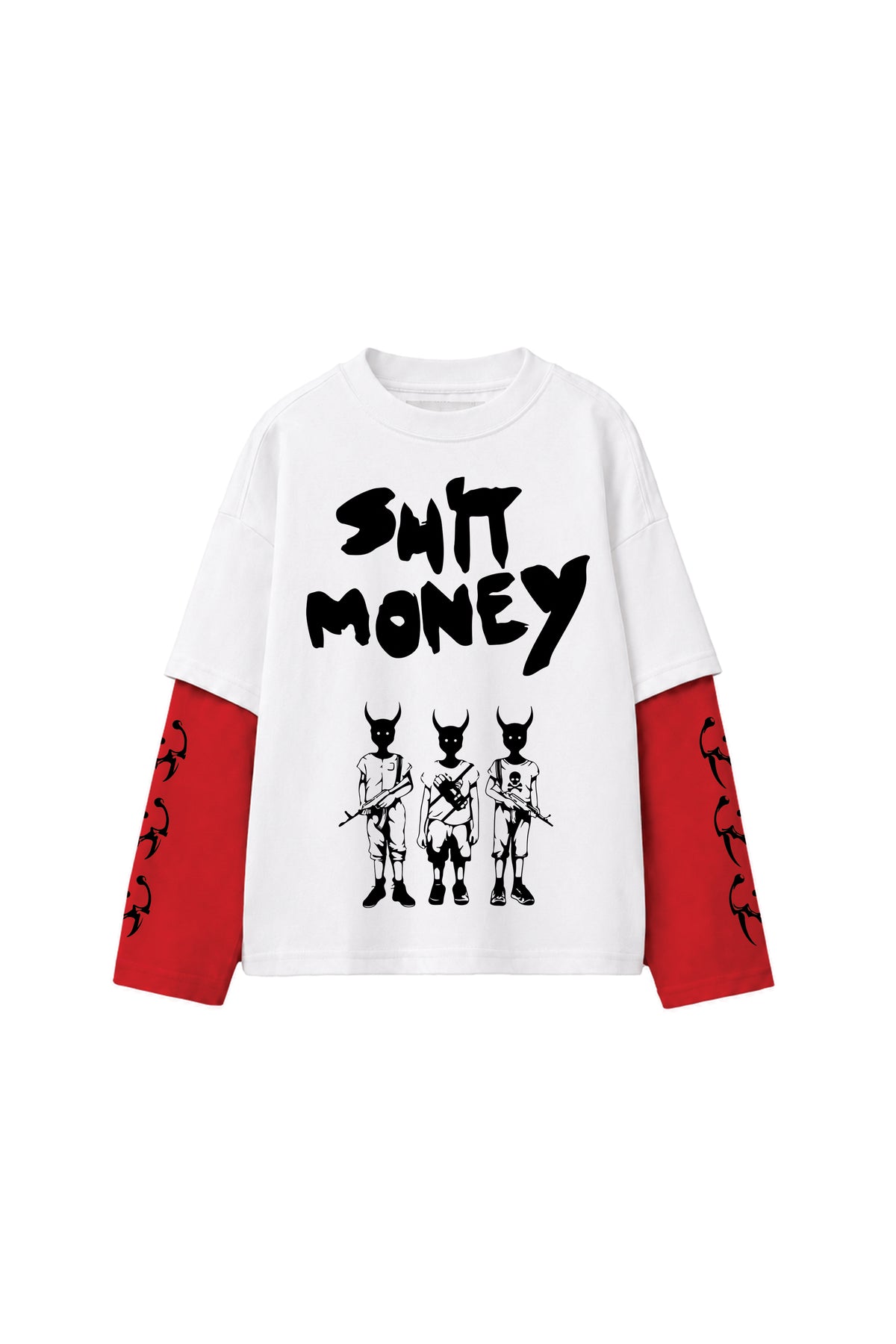 Trapped in shit m0ney Designed Oversized Long Sleeve T-shirt