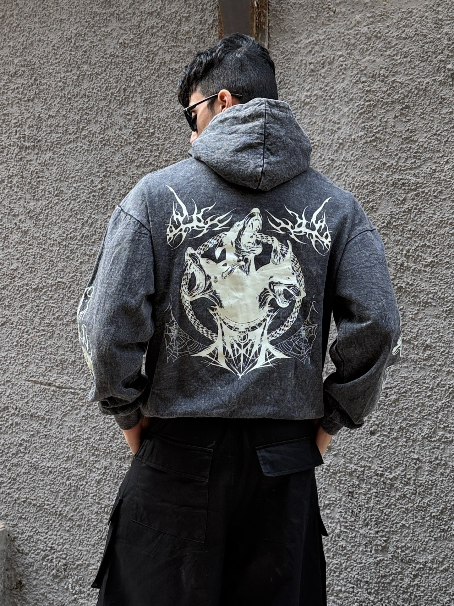 Hell Hounds Designed Oversized Hoodie