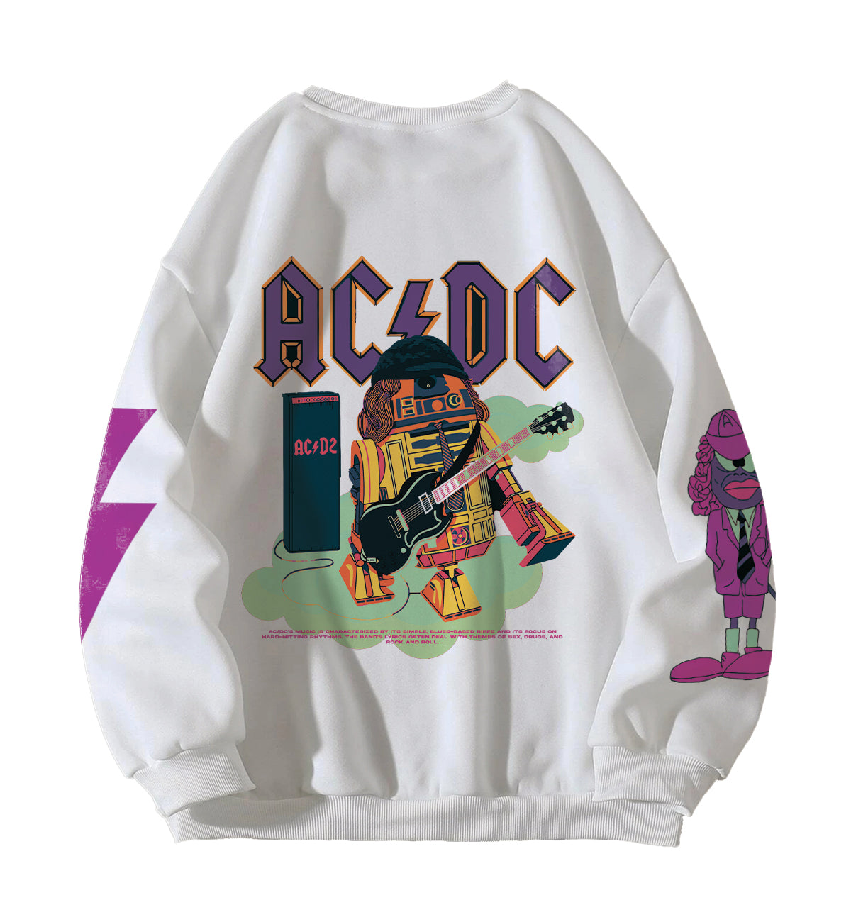 AC DC Designed Oversized Sweatshirt – Hauntrex