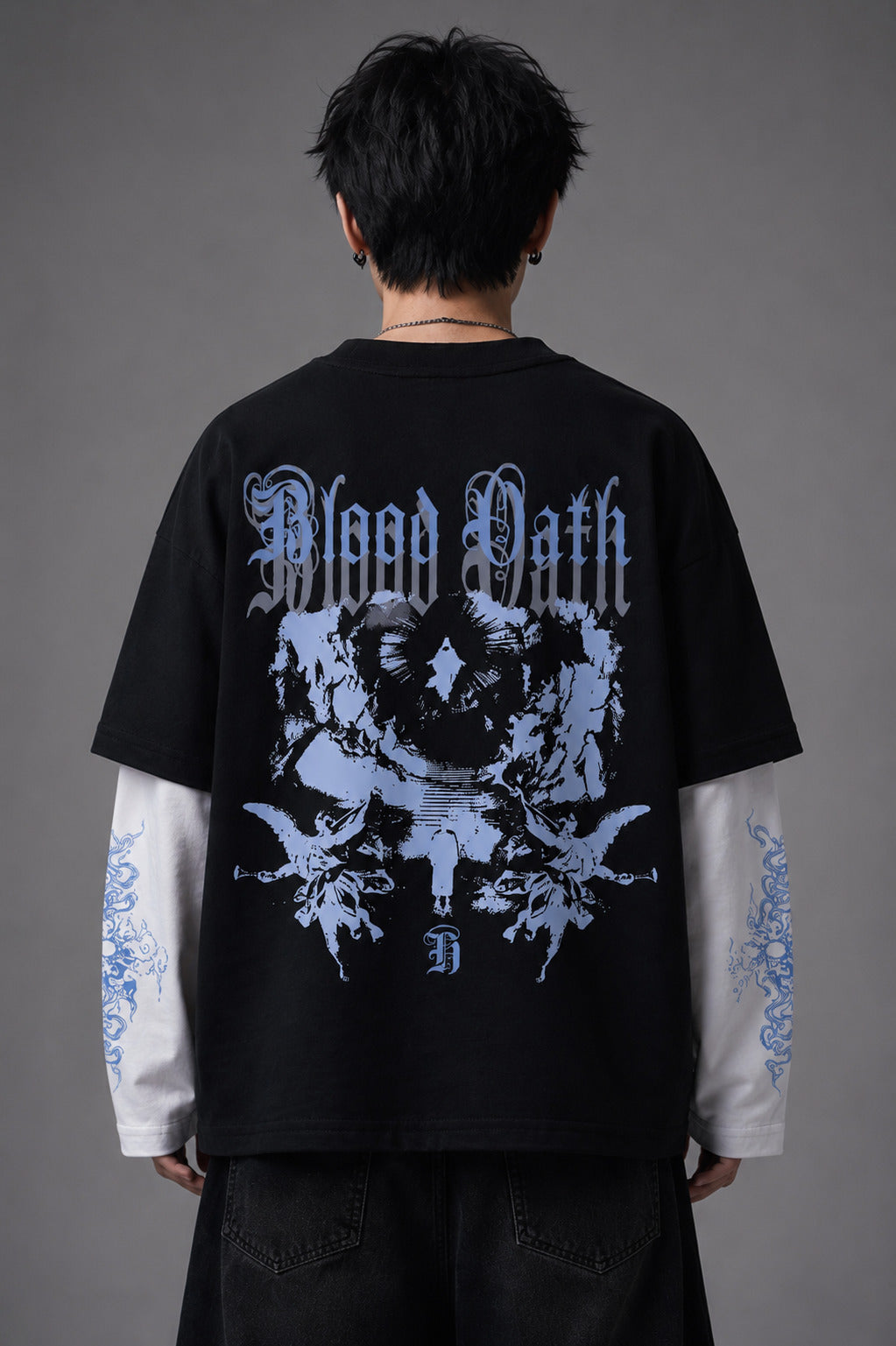 Blood Oath B&W LS Oversized Tee