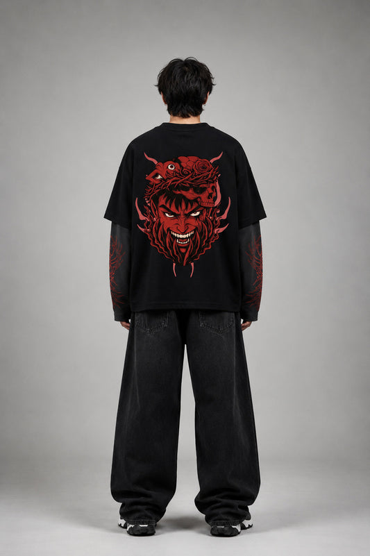 Berserk Designed B&G Oversized Long Sleeve T-shirt