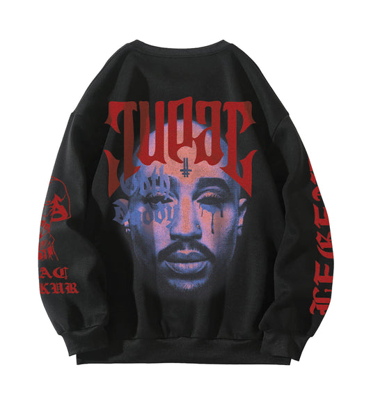 Tupac Designed Oversized Sweatshirt