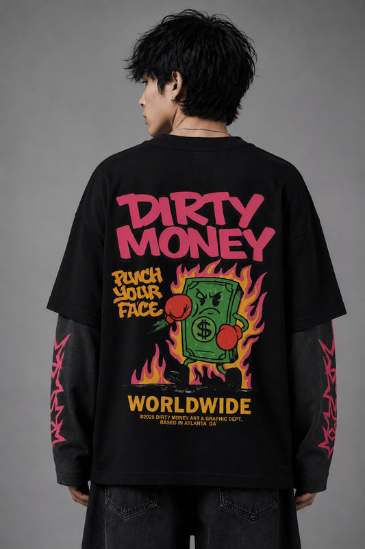 Dirty Money B&G LS Oversized Tee
