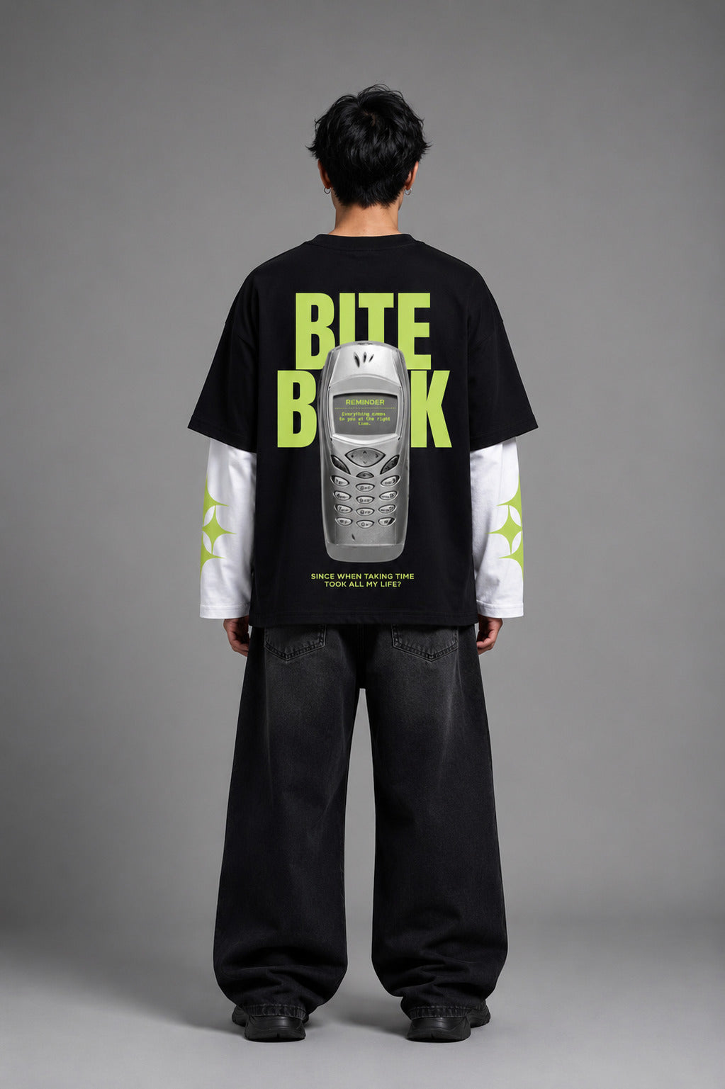 Take A Break B&W LS Oversized Tee