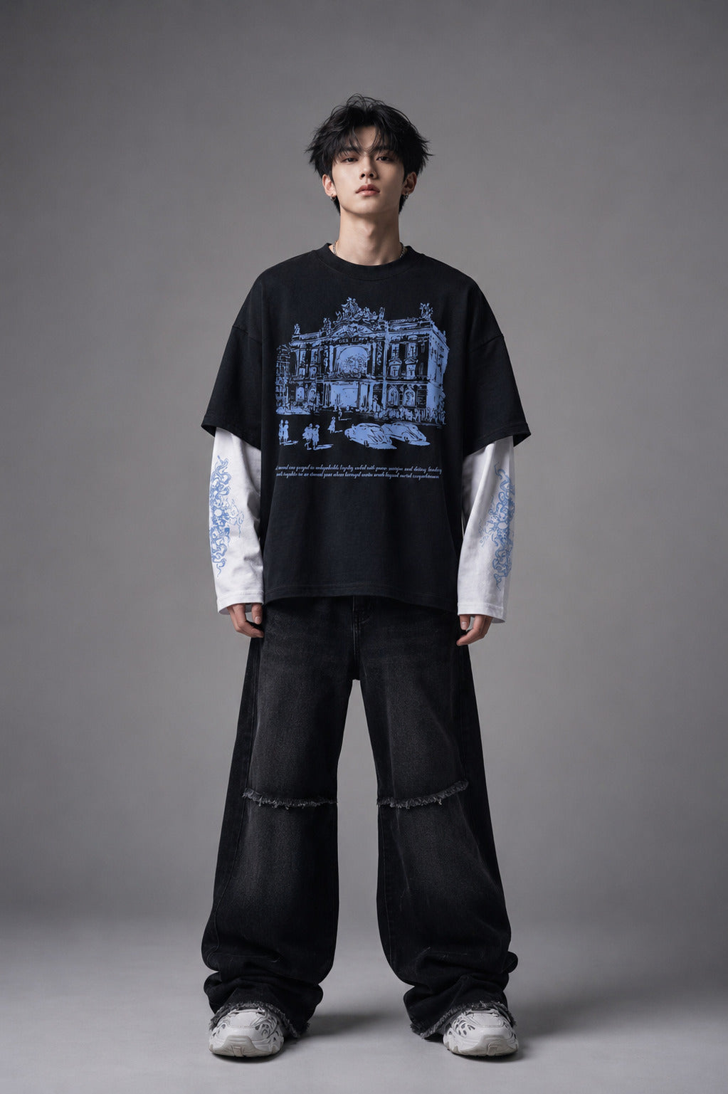 Blood Oath B&W LS Oversized Tee