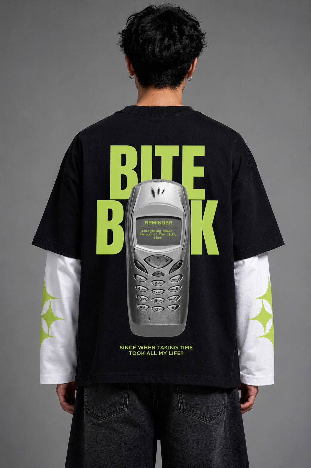 Take A Break B&W LS Oversized Tee