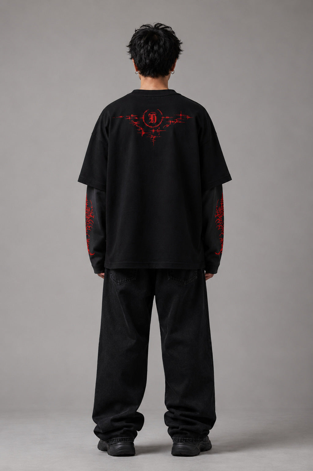 Ritual Error Designed Oversized Long Sleeve T-shirt