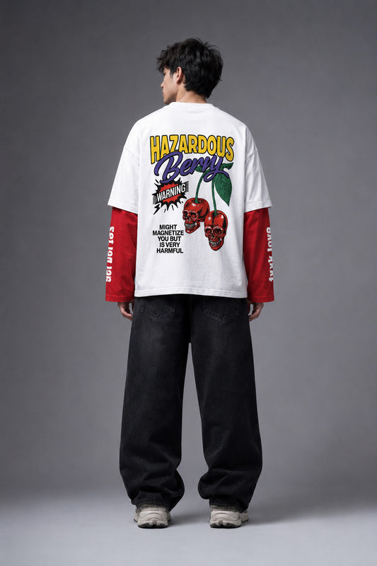 Hazardous Berry W&R LS Oversized Tee