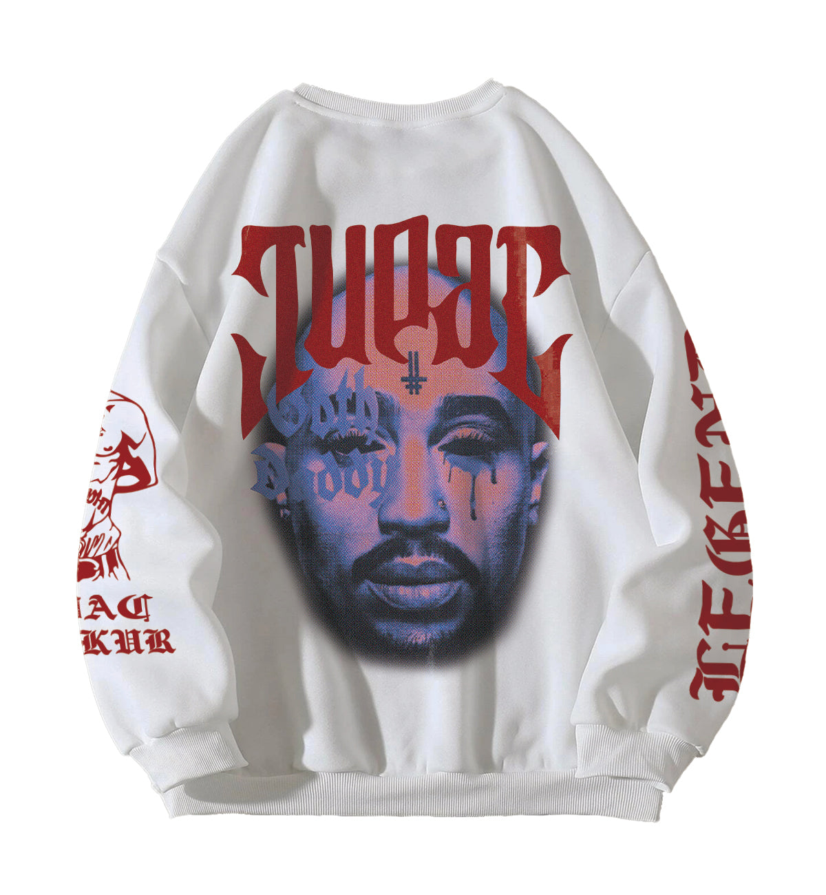 Tupac Designed Oversized Sweatshirt