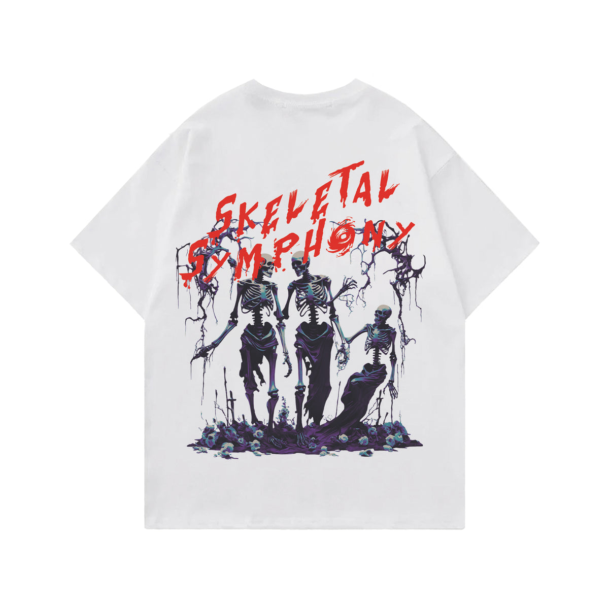 Skeletal Symphony Designed Oversized T-shirt